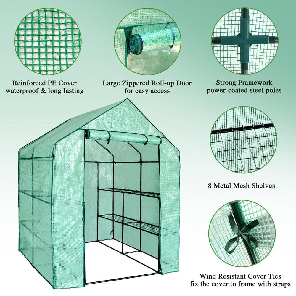 Small Portable Greenhouse Easy-to-Assemble Metal Plastic Frame PE PVC Poly Tunnel for Indoor & Outdoor Planting Agricultural Use