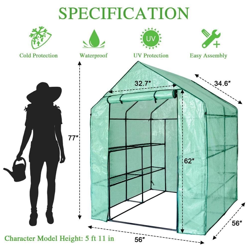 Small Portable Greenhouse Easy-to-Assemble Metal Plastic Frame PE PVC Poly Tunnel for Indoor & Outdoor Planting Agricultural Use