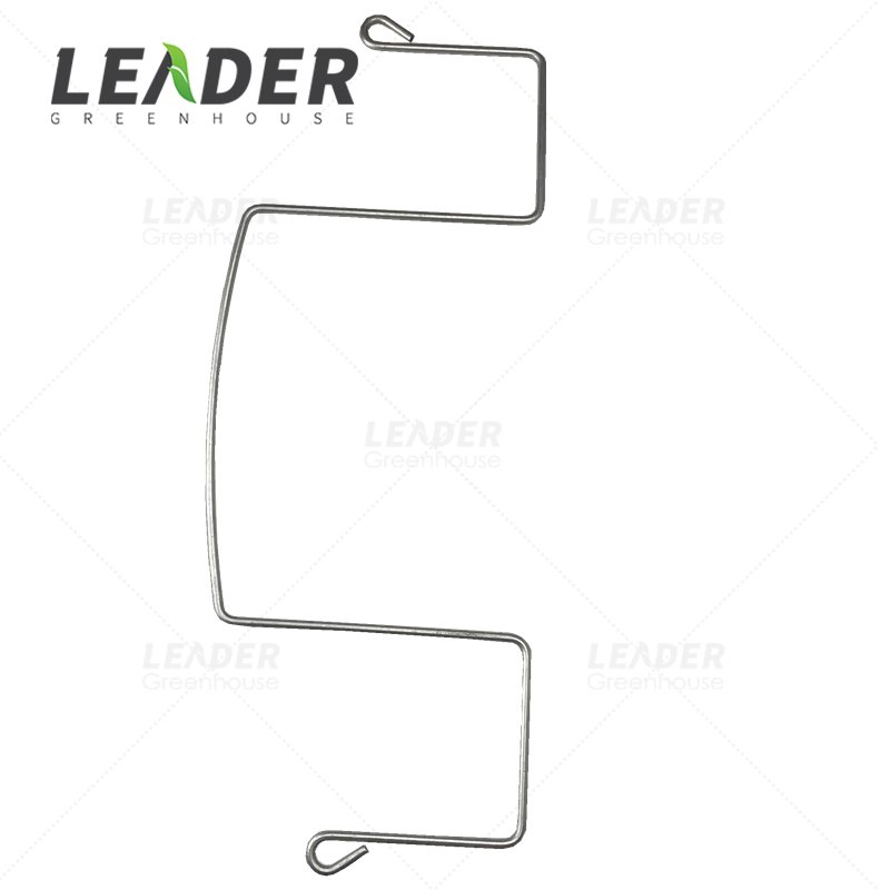 Agricultural tomato greenhouse growing gutter stem support hot galvanized steel hook for hanging system planting trough