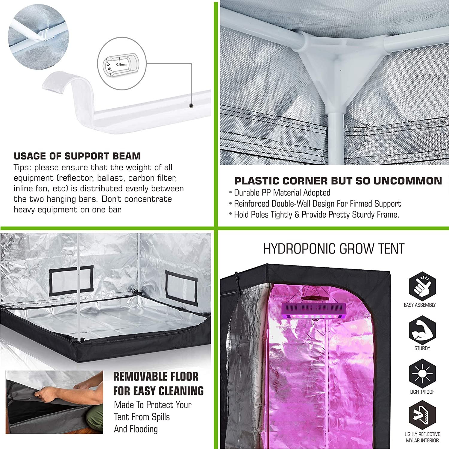 Greenhouse system LED grow room wholesale indoor garden 32*20*63 inch Grow Tent Kit with 100w LED grow light