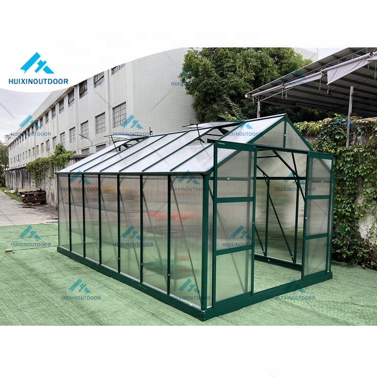 Agricultural Polytunnel Greenhouses House Greenhouses for Mushroom Used Sale Backyard Small Green Metal Aluminum 6mm 10 Years