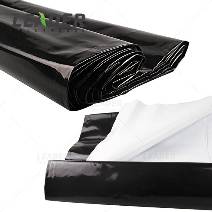 UV resistant agricultural mushroom light deprivation greenhouse 150 micron 6 mil hydro film white black plastic sheet panda film
