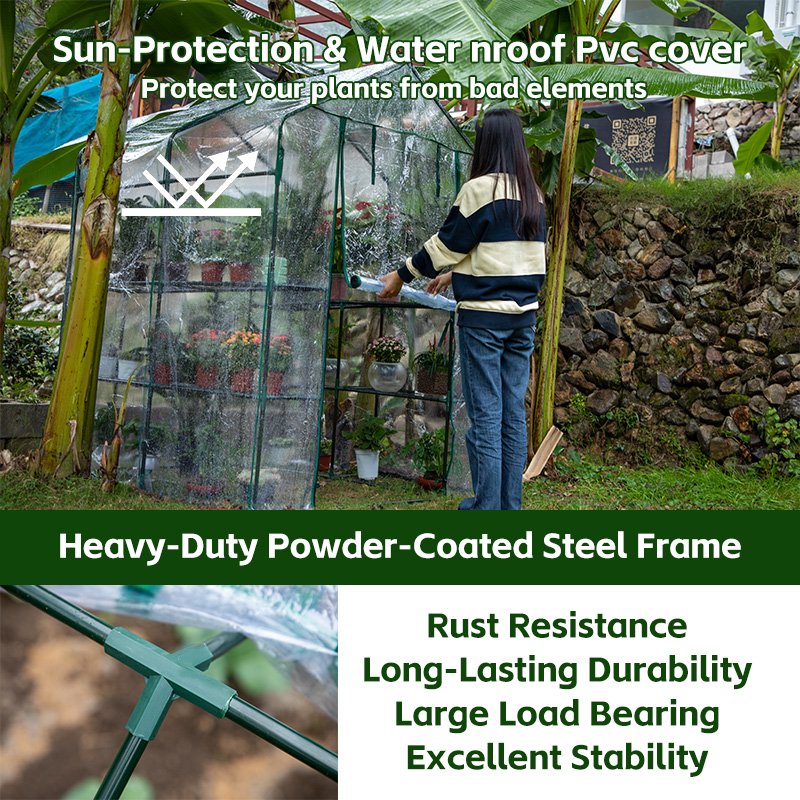 Outdoor Garden Portable Walk-In Plant Growth Greenhouse Small Greenhouse Perfect For Outdoor Gardens, Plants