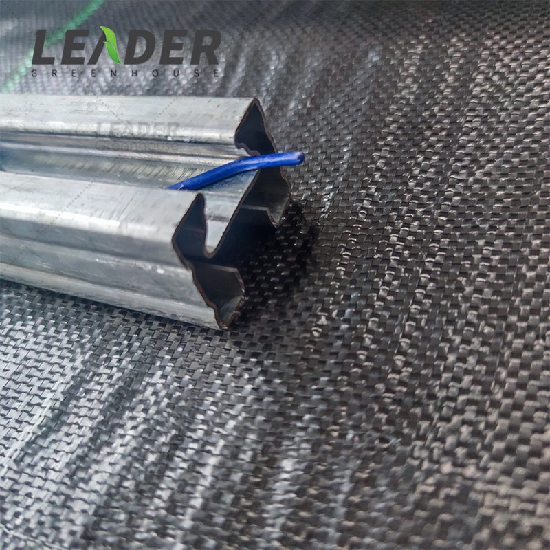 Agriculture multi span greenhouse galvanized steel H profile rack track plastic film insect net locking channel with spring wire