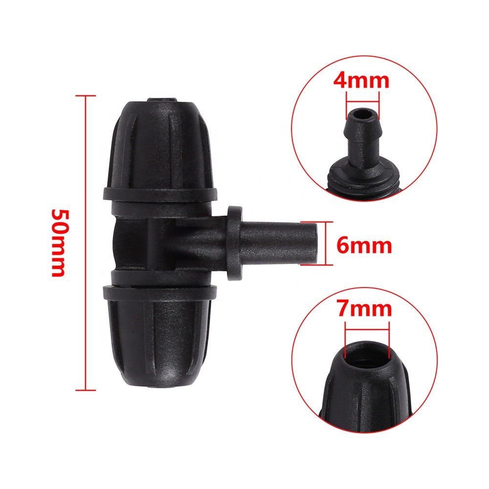 1/4 Inch Hose Locked Connector Drip Irrigation System Coupling 4/7mm Micro Hose Fittings Agriculture Irrigation Joint