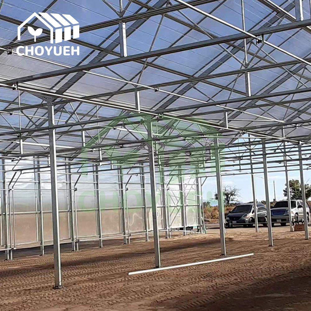 CHOYUEH Venlo glass multi-span greenhouse with vertical farming intelligent agriculture hydroponic system and an shading system