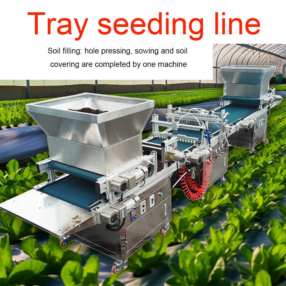 Automated seedling production line Vegetable tray seeder for greenhouse Floating tray seedling seeder production line