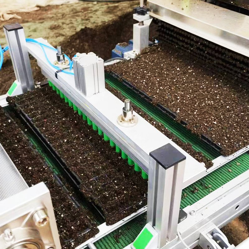 Automated seedling production line Vegetable tray seeder for greenhouse Floating tray seedling seeder production line