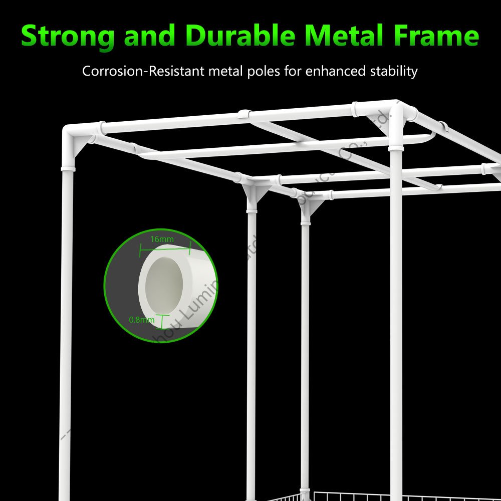 LUMING Hot Sale Indoor Hydroponic Greenhouse Metal Grow Tent Easily Assembled Rot Proof Steel Wood Frame Planting 600D Mylar