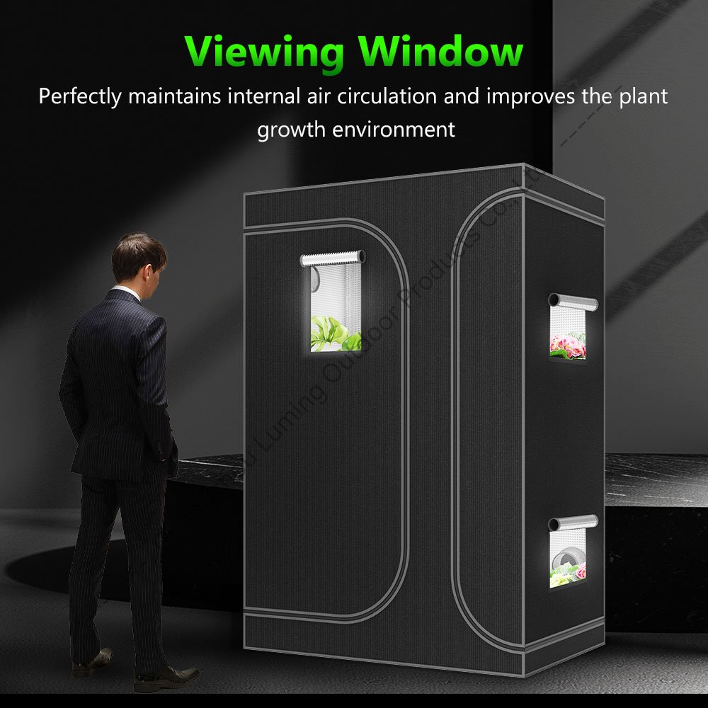 LUMING Hot Sale Indoor Hydroponic Greenhouse Metal Grow Tent Easily Assembled Rot Proof Steel Wood Frame Planting 600D Mylar