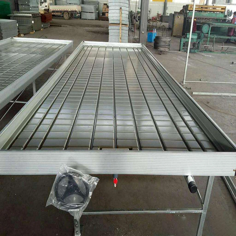 4X8 Ebb and Flow Seedbed Plant Drainage Bed Hydroponic Movable Rolling Bench System