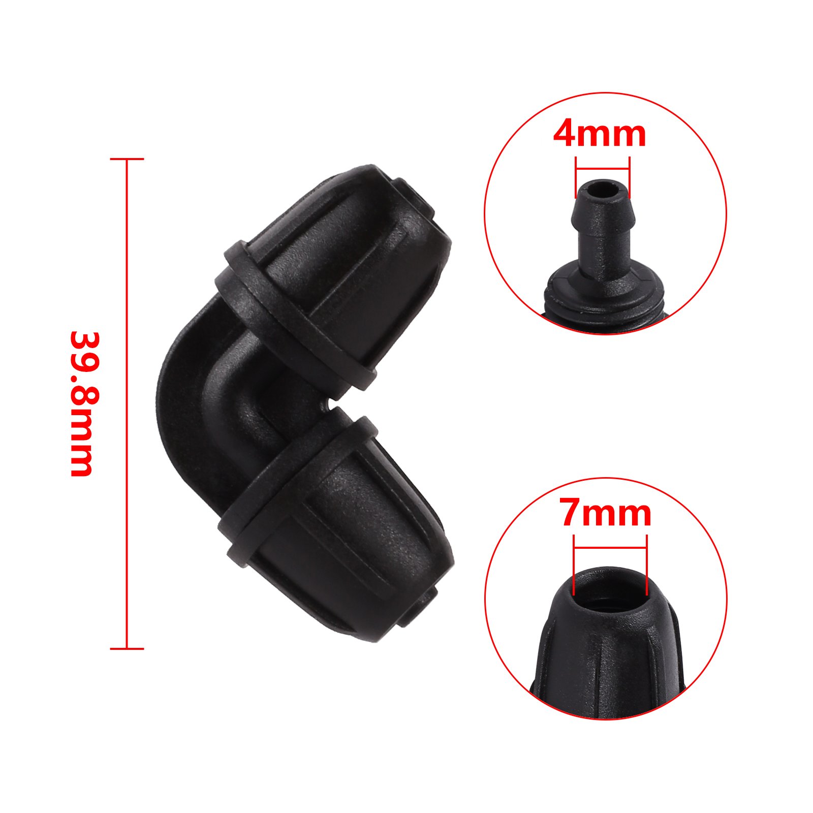 Black 4/7 hose lock T-shaped straight-through quick connector plug Irrigation System 1/4 Inch PVC Hose Fitting Barbed Connector