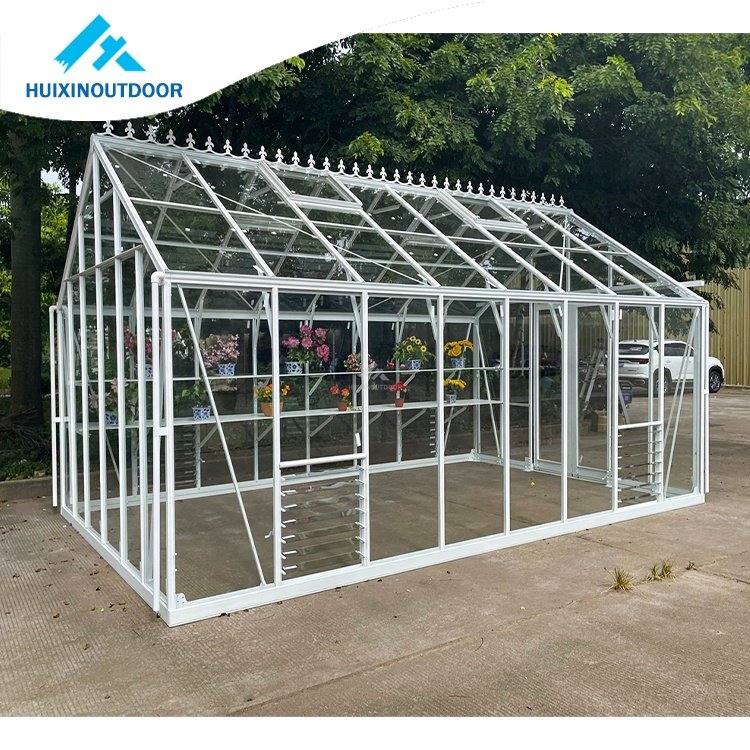 Heavy duty luxury glasshouse aluminium garden indoor tropical victorian winter glass greenhouse multi-span greenhouses