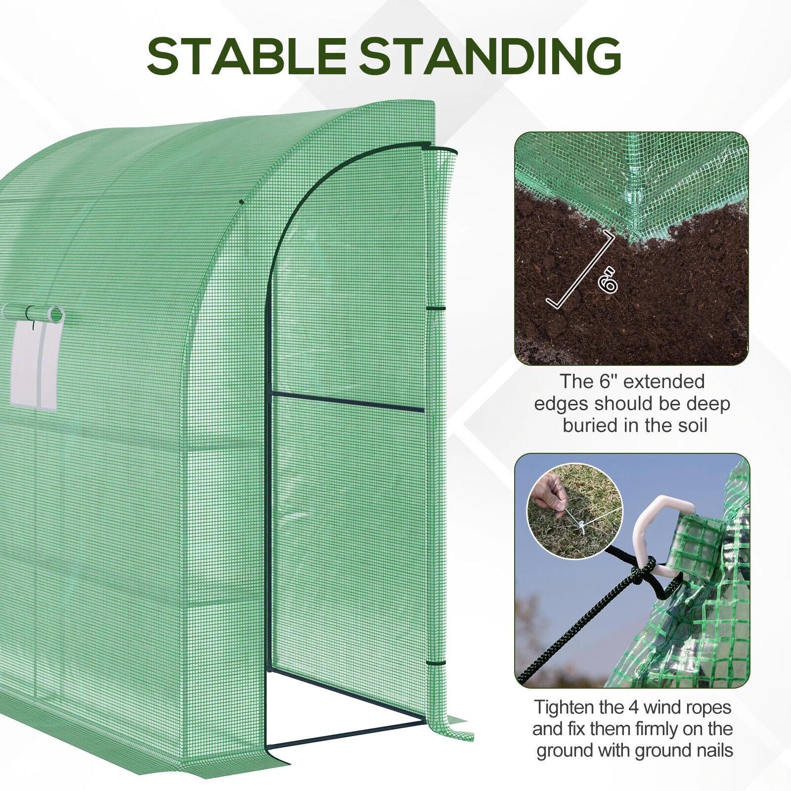 Agricultural Polytunnel Garden Tunnel Greenhouse Outdoor Plant Growth Grow Tent Walk-In Greenhouse 2*1m