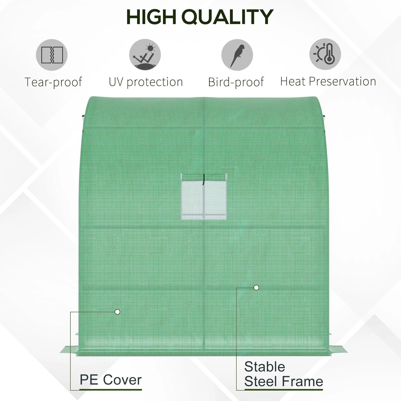 Agricultural Polytunnel Garden Tunnel Greenhouse Outdoor Plant Growth Grow Tent Walk-In Greenhouse 2*1m
