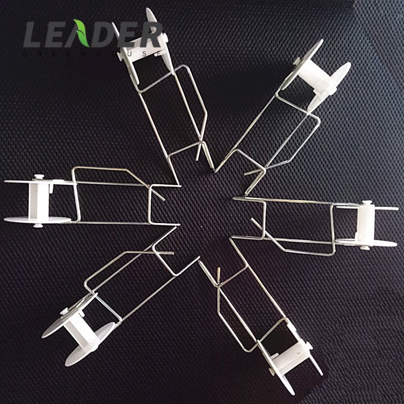 High quality tomato cucumber planting support trellis hanging roller hook with 12m white twine rope for agricultural greenhouse