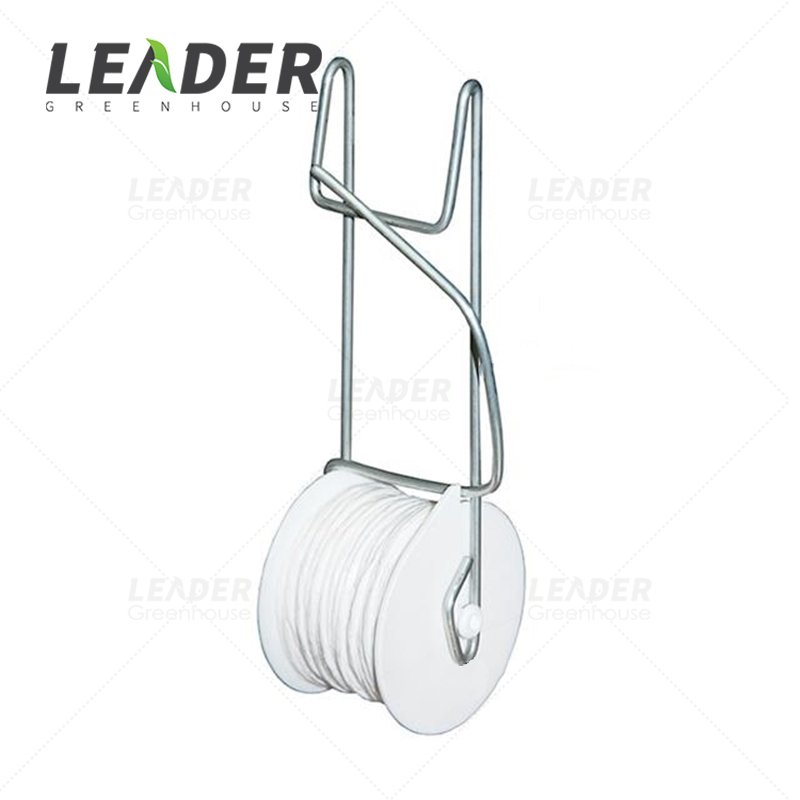 High quality tomato cucumber planting support trellis hanging roller hook with 12m white twine rope for agricultural greenhouse