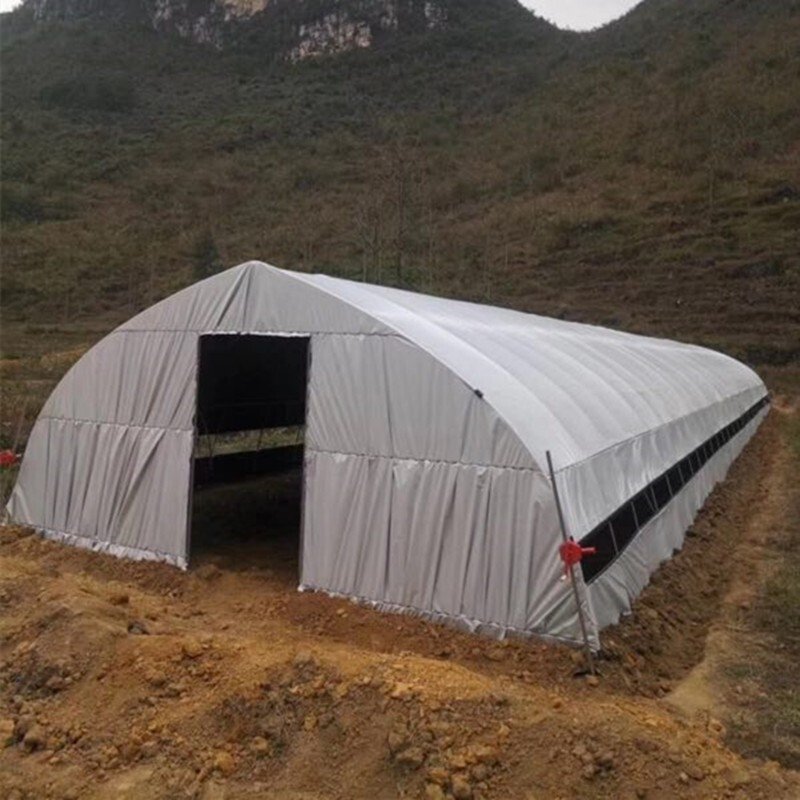 Tunnel low cost Agricultural Mushroom Greenhouse Grow Room With Light Deprivation Blackout Equipment