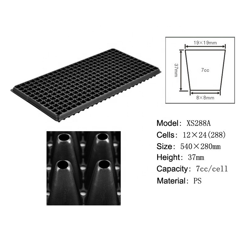 288 Cell PS Plastic Plug Seed Starting Grow Germination Tray Seedling tray for Greenhouse Vegetables Nursery