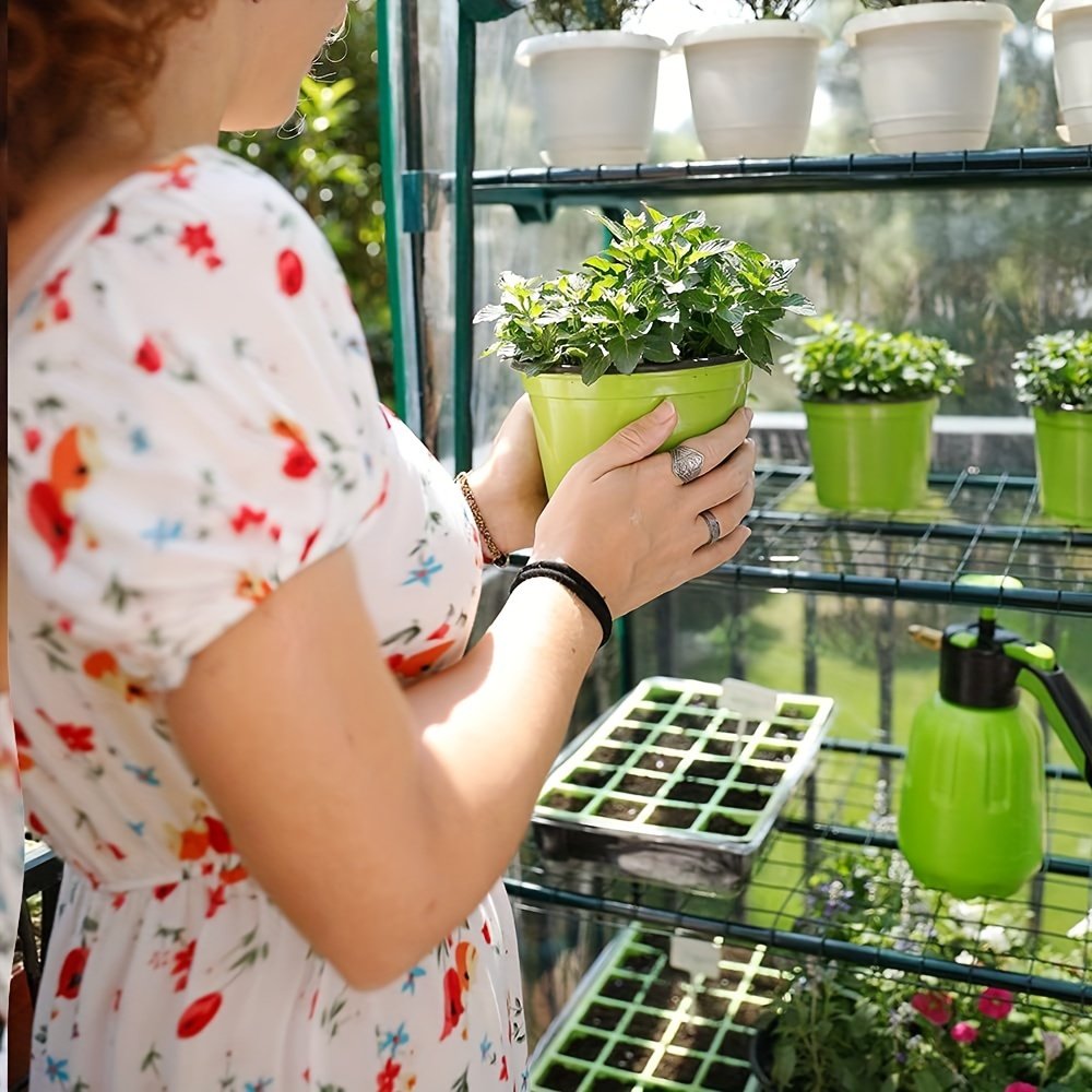 4 Tier Green plants and flowers agricultural greenhouse,Visible transparent plastic for indoor and outdoor use