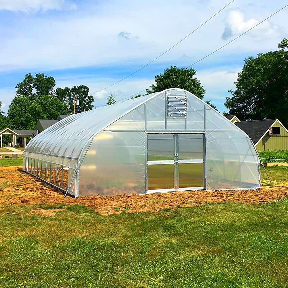 Large Greenhouse Tunnel Single Span Winter Vegetable Green House Hot Galvanized Steel Frame Aluminum Film Material Plant Usage