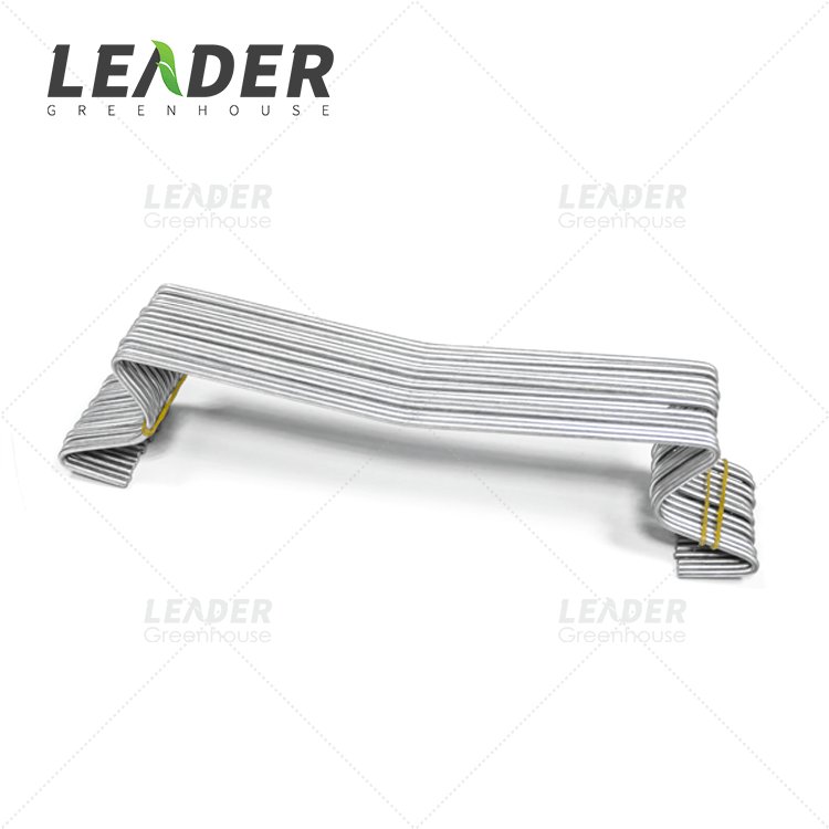 Long life agricultural multi span glass greenhouse accessories hot galvanized tomato planting m hook with 15/12m/6m pp twine