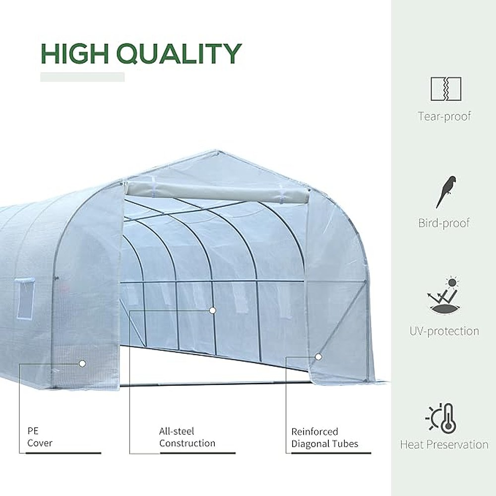 Commercial Agriculture Greenhouse Double Layer PE Film Galvanised Metal Frame Large Single Span Commercial Usage Plant Friendly