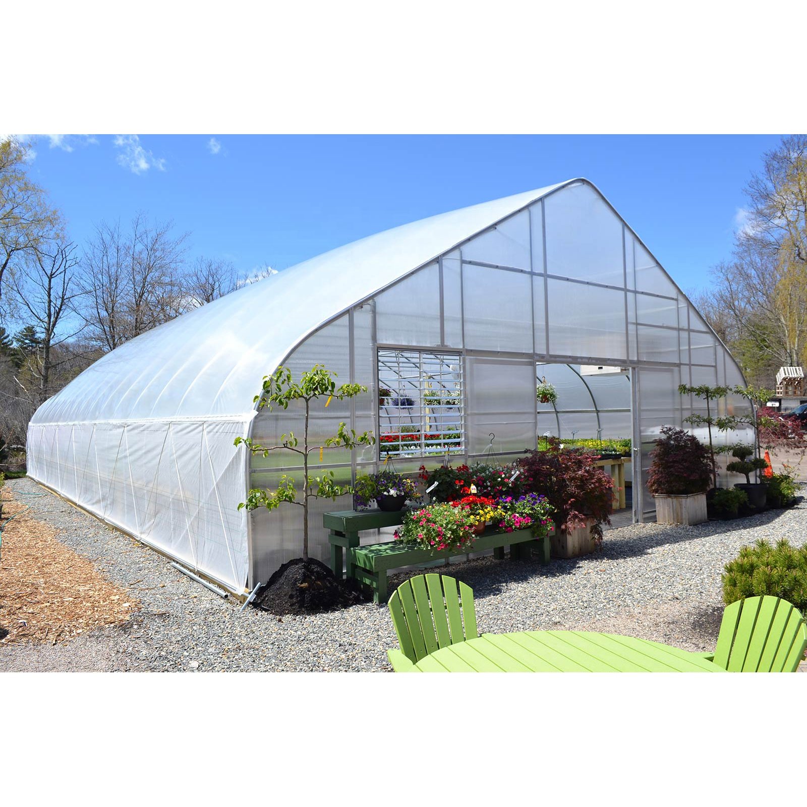 Durable Agricultural Single Span Galvanized Steel Frame Greenhouse 6mm Hollow Polycarbonate Green House