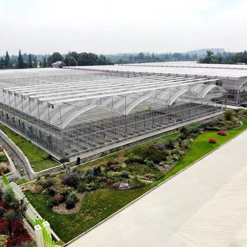 Multi span film greenhouse low-cost turnkey project factory direct supply