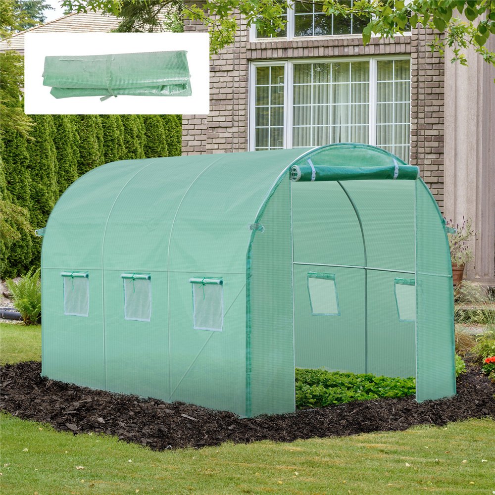 Agricultural Polytunnel Garden Tunnel Greenhouse Green House Outdoor Kits Plant Growth Grow Tent Walk-In Greenhouse