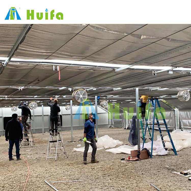 Prefabricated Greenhouses Fully Automated Blackout Greenhouses Light Deprivation Plastic Film Green Houses