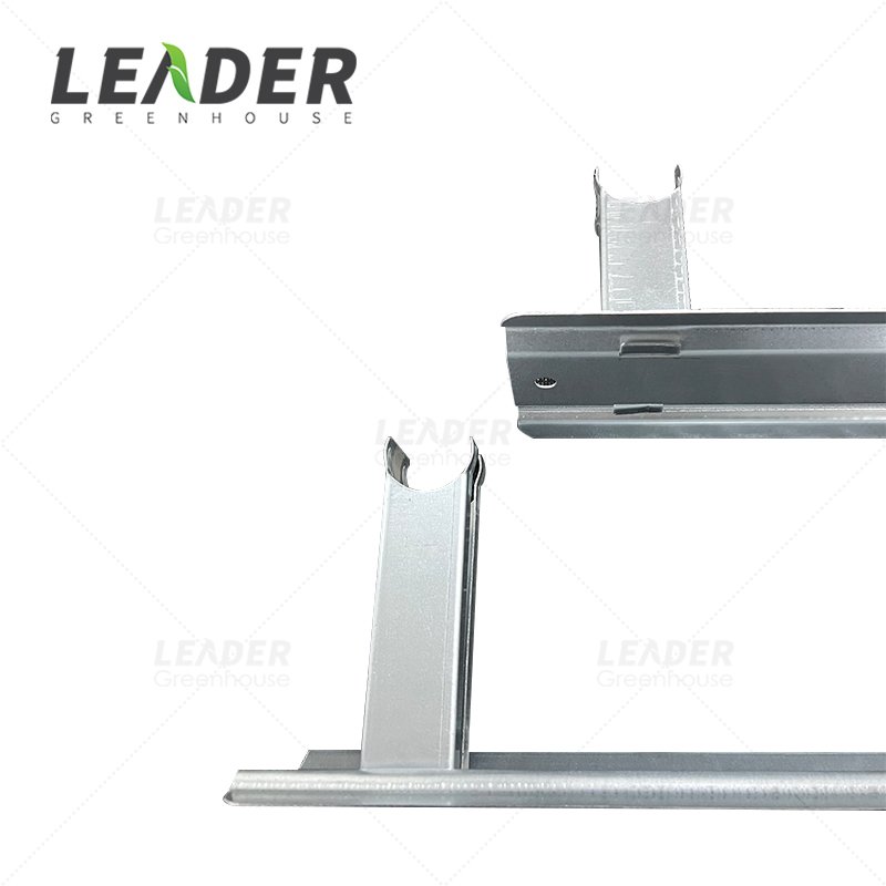 Agricultural greenhouse equipment 2.0mm hot galvanized steel sheet pipe rail support holder bracket for tomato picking trolley