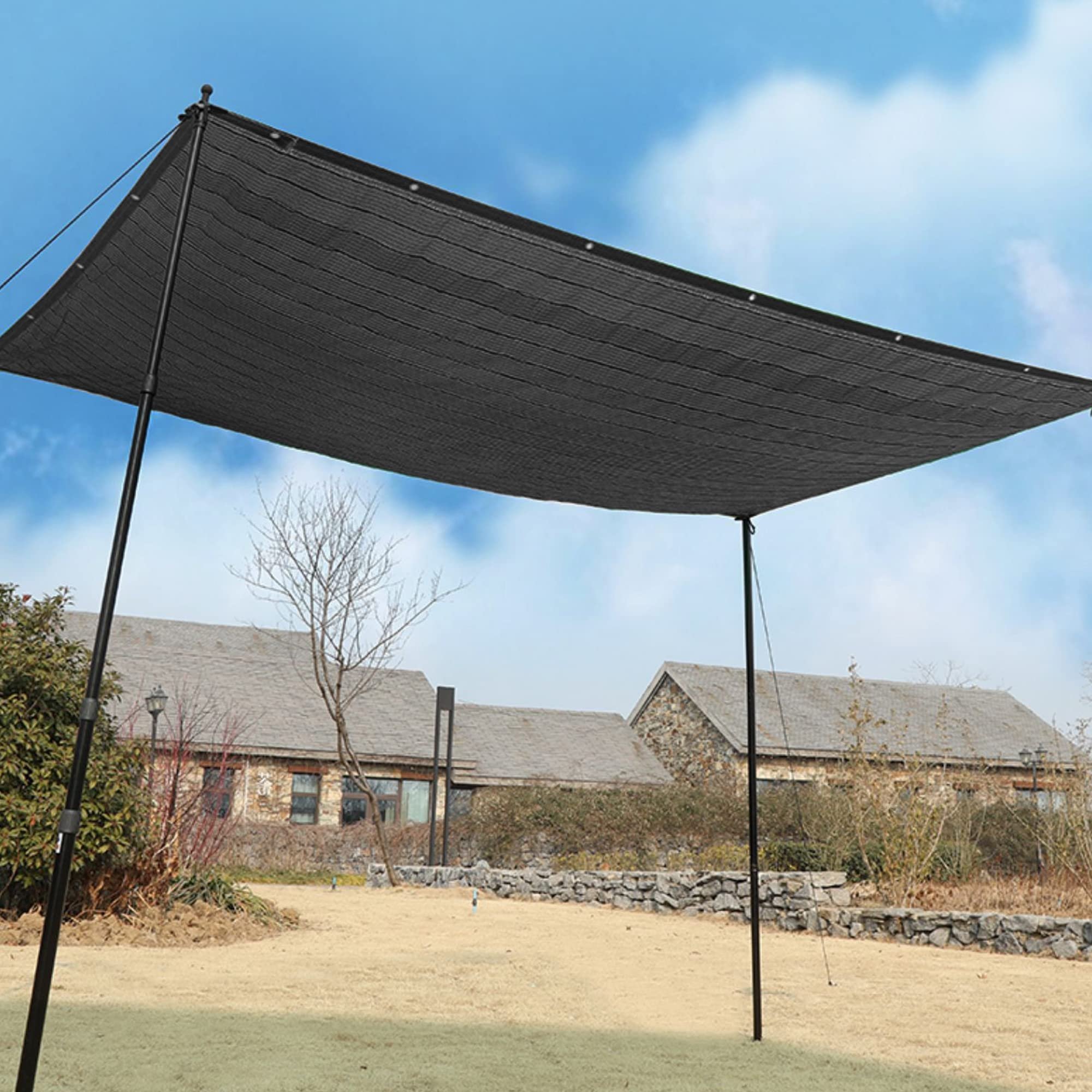 6 x 12ft Black Shade Cloth Taped Fence Privacy Screen Windscreen Roll Sunblock 10% Shade UV Resistant Net Garden Greenhouse