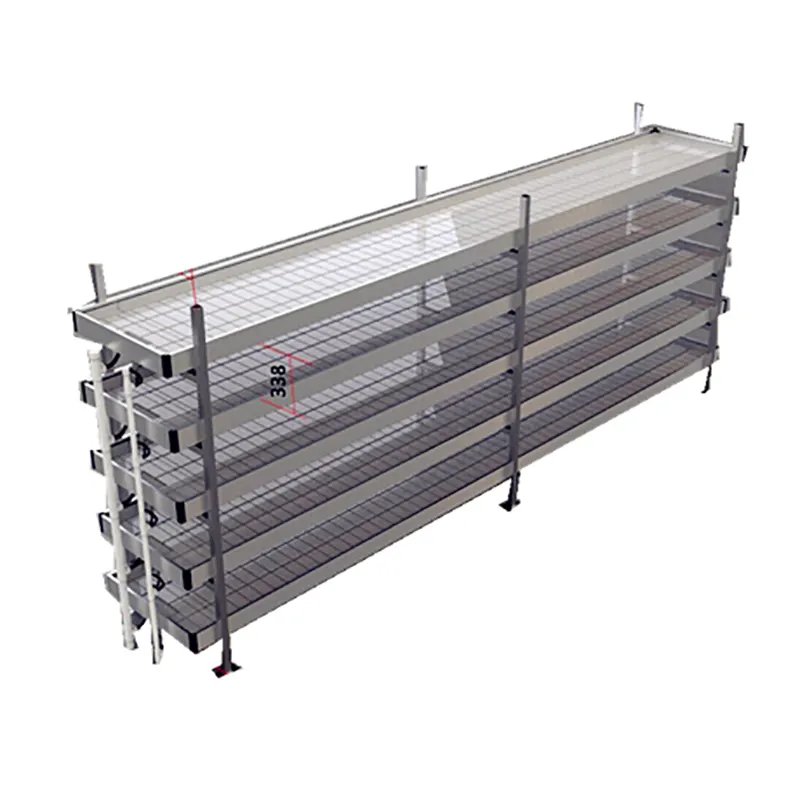Hydroponic 4x8 ebb and flood tray plastic rolling bench grow tables for greenhouse