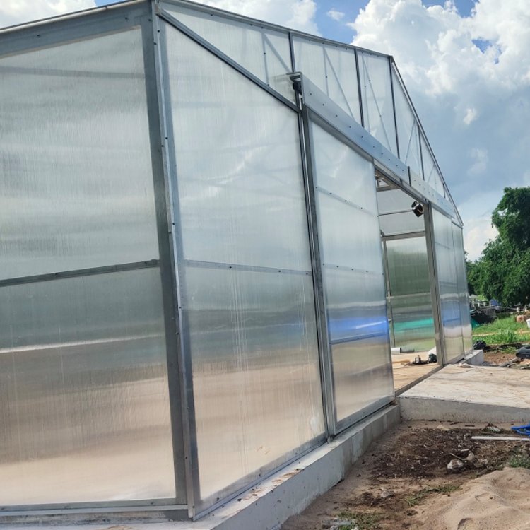 MYXL Easy Install Tunnel Farming Single-span Greenhouse 10mm Polycarbonate Greenhouses