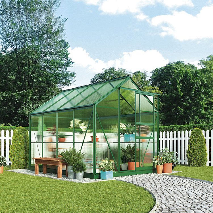 Aluminum metal plant green house structure polycarbonate home indoor greenhouse kit aluminium frame garden backyard greenhouse