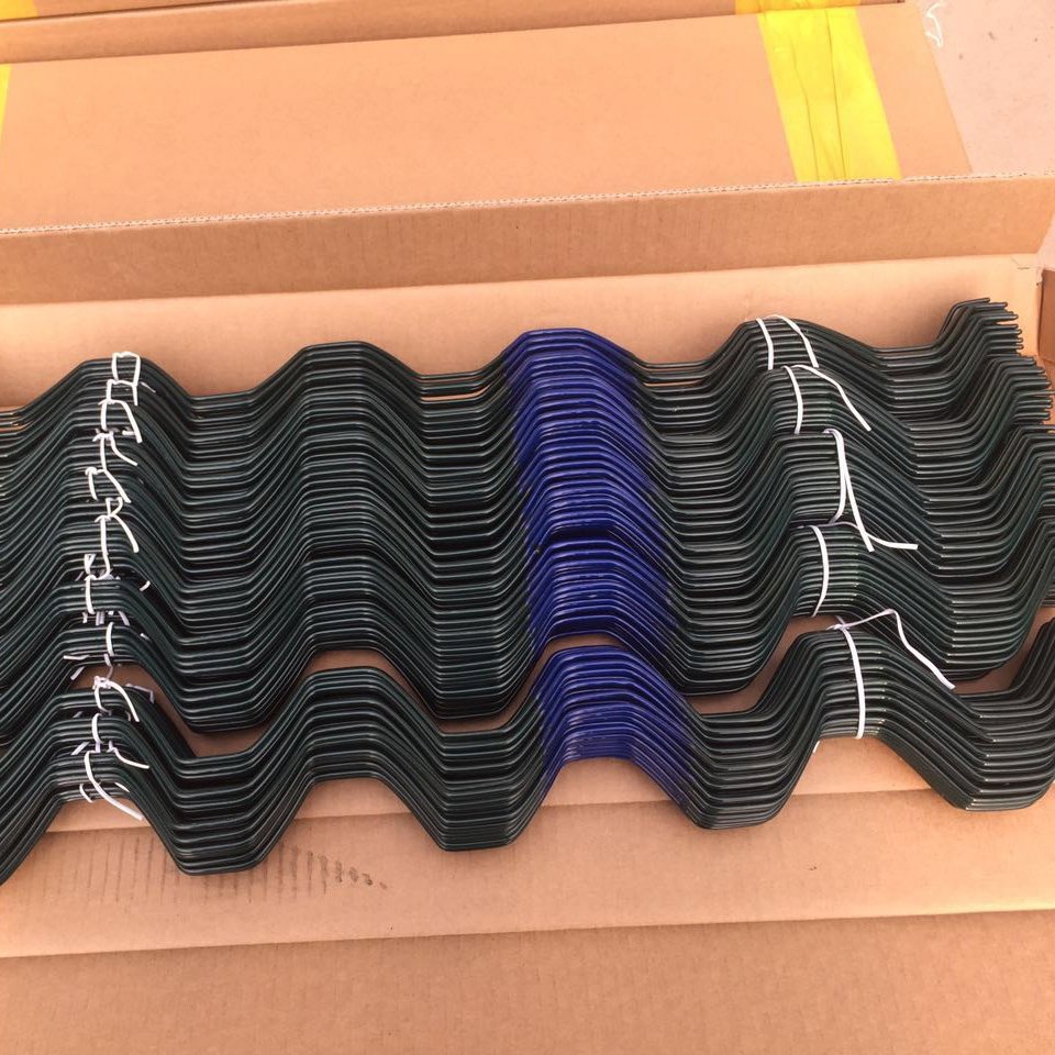 Agricultural film lock channel 2.3mm plastic coated galvanized wiggle wire spring lock zigzag wire for tunnel greenhouse