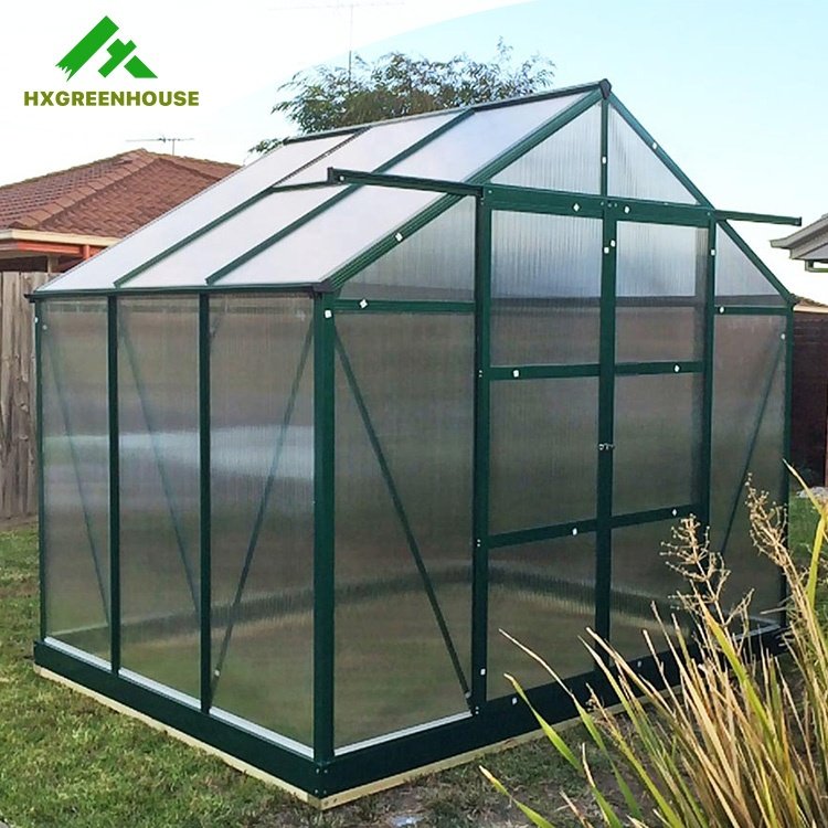 Manufacturer sale commercial aluminium alloy modern outdoor modular green house kit pc sheet small polycarbonate greenhouse