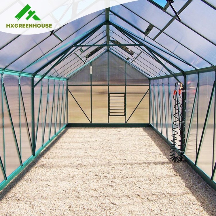 Manufacturer sale commercial aluminium alloy modern outdoor modular green house kit pc sheet small polycarbonate greenhouse