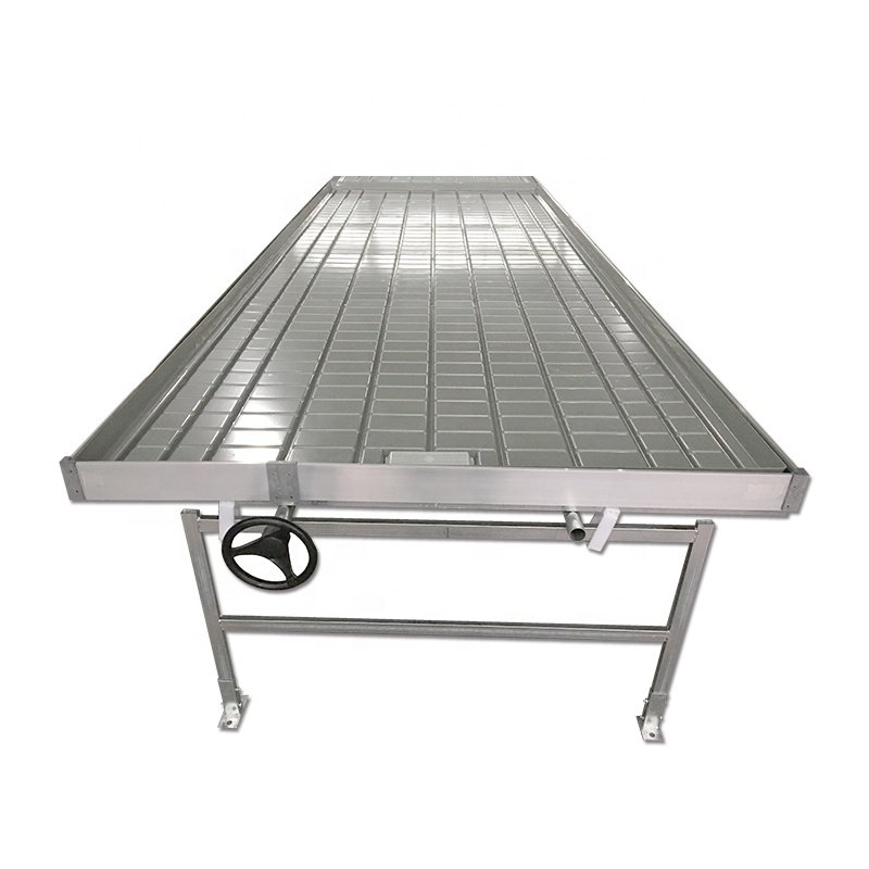 Rolling ebb and flow tables ebb flow benches for commercial greenhouse benches with vertical grow rack