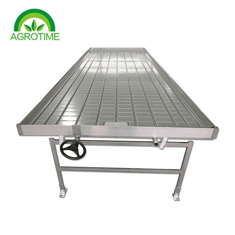 Rolling ebb and flow tables ebb flow benches for commercial greenhouse benches with vertical grow rack