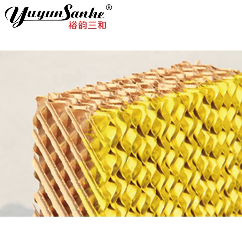 Yuyun Sanhe Evaporative Cooling Pad Honey Comb 7090 Wall Mounted for Agriculture Greenhouse Ventilation Exhaust Fan Pad