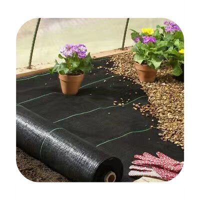 Agriculture Ground Cover Weed-Control Black Membrane 80gsm Polypropylene Woven Weedmat Rolls for Landscaping Outdoor Driveway