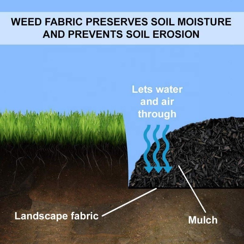 Agriculture Ground Cover Weed-Control Black Membrane 80gsm Polypropylene Woven Weedmat Rolls for Landscaping Outdoor Driveway
