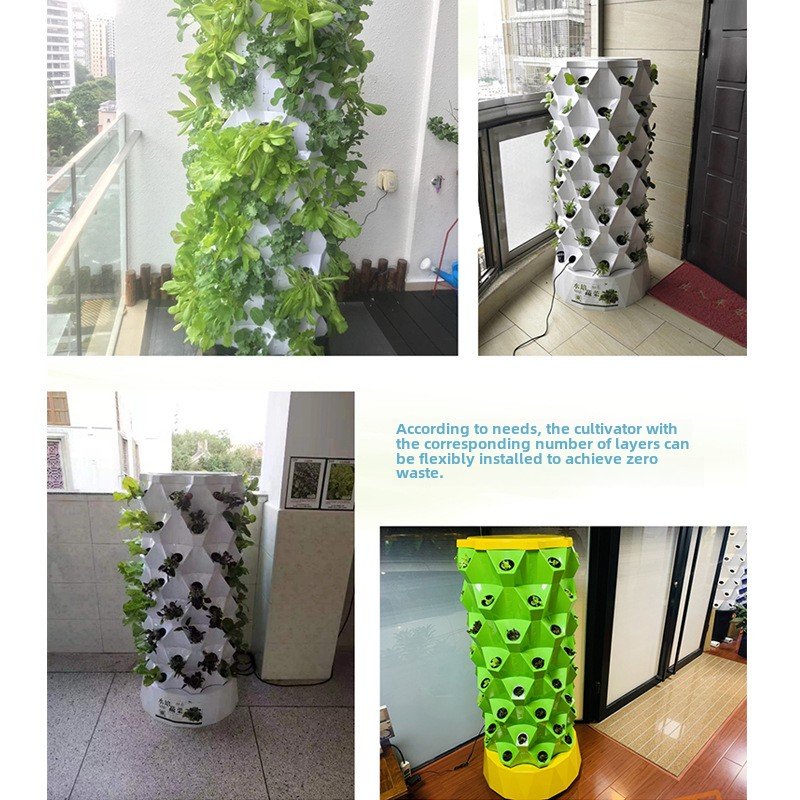 Smart Vegetable Machine Household Balcony Roof Greenhouse Multi-Layer Pineapple Tower Column Soilless Planting Agricultural