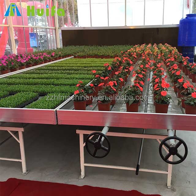 Agriculture Aluminum Greenhouse Rolling Benches Ebb and Flood Workbench