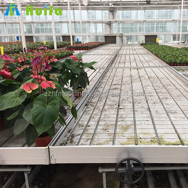 Agriculture Aluminum Greenhouse Rolling Benches Ebb and Flood Workbench
