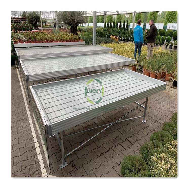 Tidal Aluminum Greenhouse Seedbed Frame Grow Racks And Rolling Bench Flood Trays