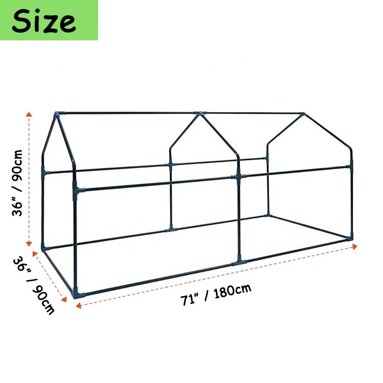 Garden Greenhouse Outdoor for Winter Portable Metal Frame PVC Cover Green House Kit for Vegetable Flower Grower Garden Set