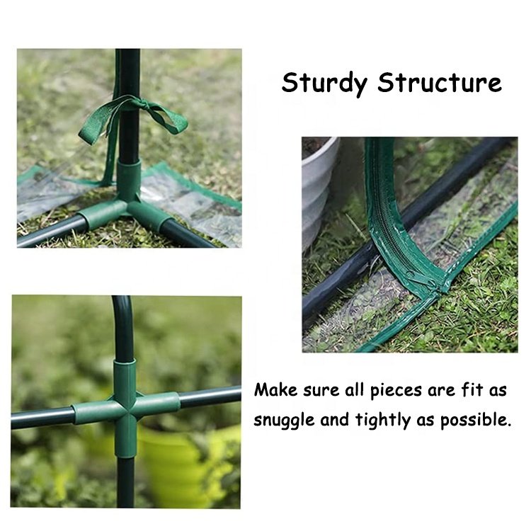 Garden Greenhouse Outdoor for Winter Portable Metal Frame PVC Cover Green House Kit for Vegetable Flower Grower Garden Set